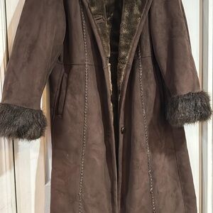 Terry‎ Lewis Classic Luxuries Brown Teddy Jacket with Fur Trim